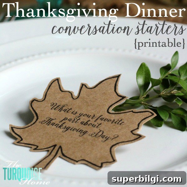 Free Printable Thanksgiving Dinner Conversation Starters 6 Printable conversation starters for Thanksgiving
