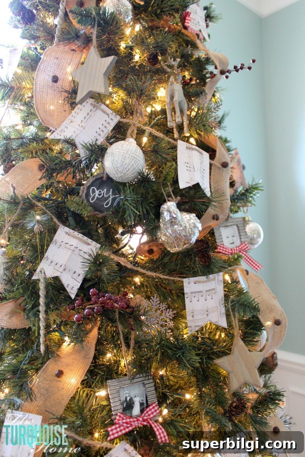 Rustic Glam Glittery Christmas Tree | TheTurquoiseHome.com