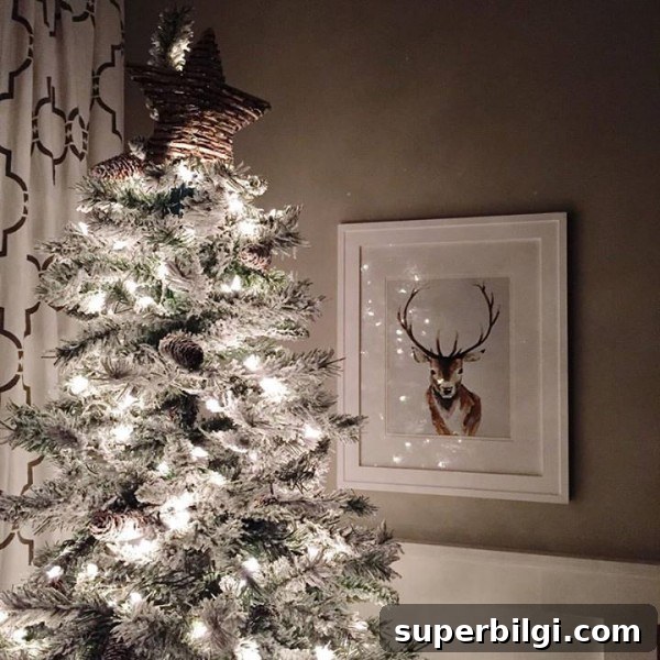 Beautiful flocked tree from ... Walmart! :) | TheTurquoiseHome.com