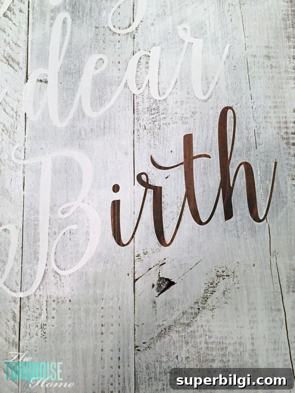 Personalize your Christmas decor with a DIY lettered pallet sign! Full tutorial at TheTurquoiseHome.com