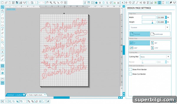 O Holy Night lettered sign with Isabella font on the Silhouette Cameo. 