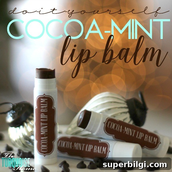 Your lips with LOVE you! Luxurious Cocoa-Mint Lip Balm | Recipe at TheTurquoiseHome.com