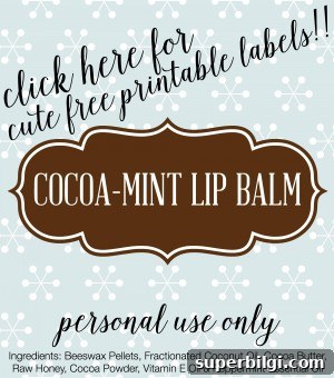 Cocoa-Mint Lip Balm + Free Printable Labels | Recipe at TheTurquoiseHome.com
