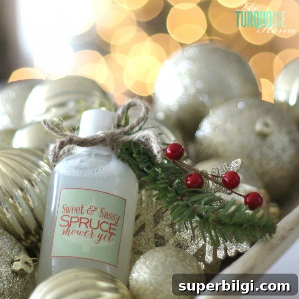 Homemade Sweet and Sassy Spruce Shower Gel Recipe 3 This DIY shower gel smells like you're sipping hot spiced cider next to the Christmas tree. YUM! | Recipe and Tutorial