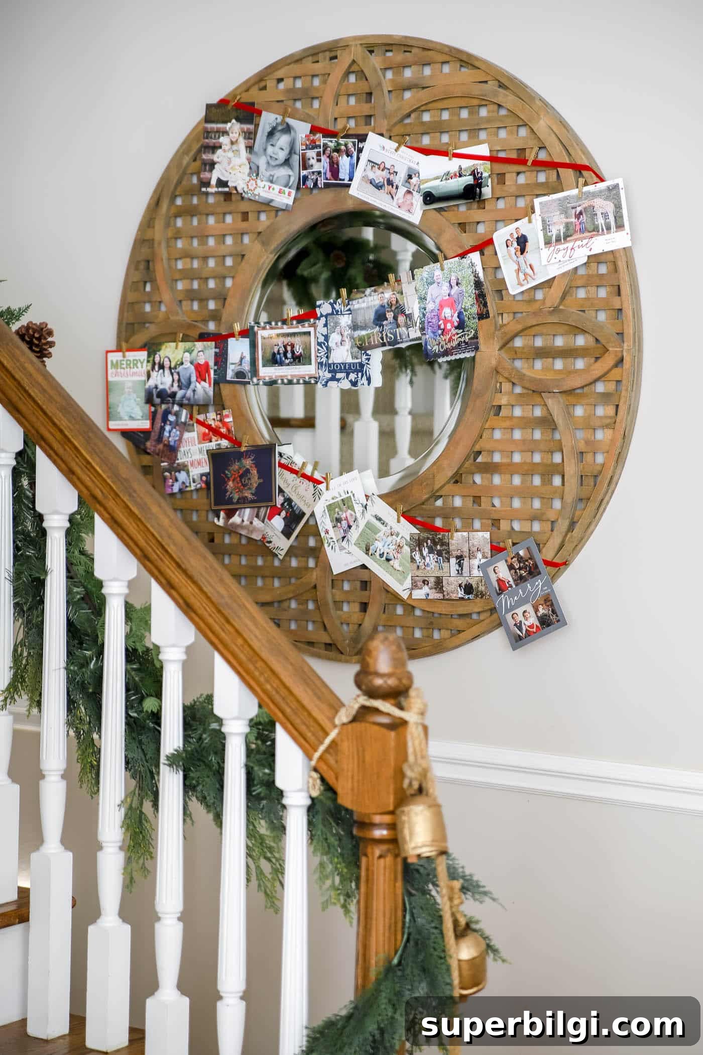 Affordable DIY Christmas Decor Ideas 19 Easy christmas card display on mirror