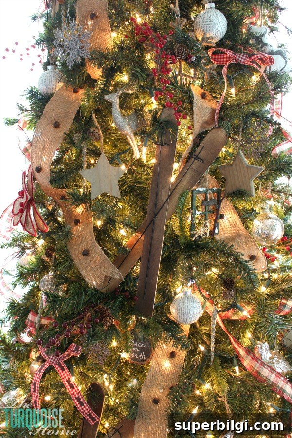Rustic Plaid and Burlap Christmas Tree Decor 3 burlap-buffalo-check-and-plaid-christmas-tree-2
