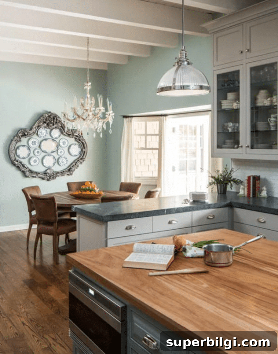 Benjamin Moore Palladian Blue: Paint Color Spotlight 5 Ben Moore blue-green kitchen walls