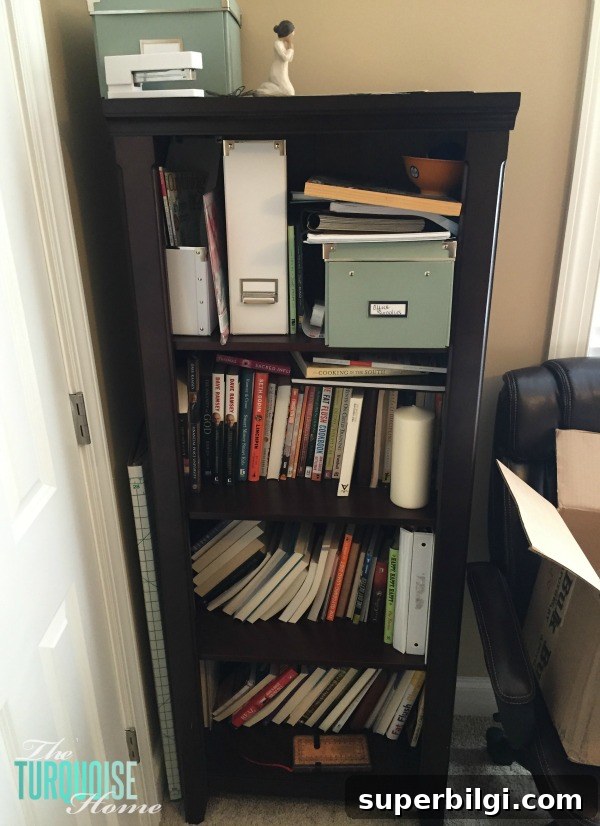 How to Declutter Books and Papers Using the KonMari Method 4 The messy bookshelf