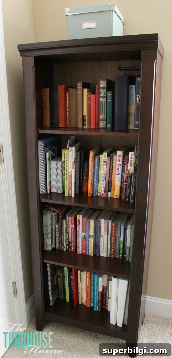 How to Declutter Books and Papers Using the KonMari Method 7 Tidy bookshelf after using the KonMari Method