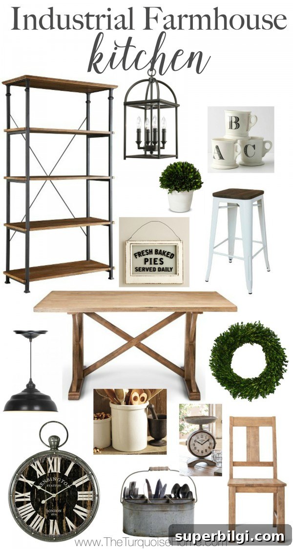 How to Style Farmhouse Kitchen Open Shelves 13 Get the look! An Industrial Farmhouse Kitchen | details at TheTurquoiseHome.com