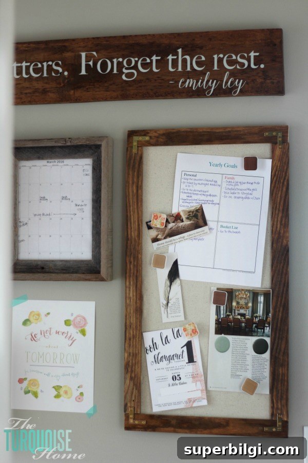 DIY Magnetic Message Board: Step-by-Step Guide 3 Don't let paper overrun your life!! How to Tame the Paper Clutter: Industrial Farmhouse DIY Magnetic Message Board | TheTurquoiseHome.com