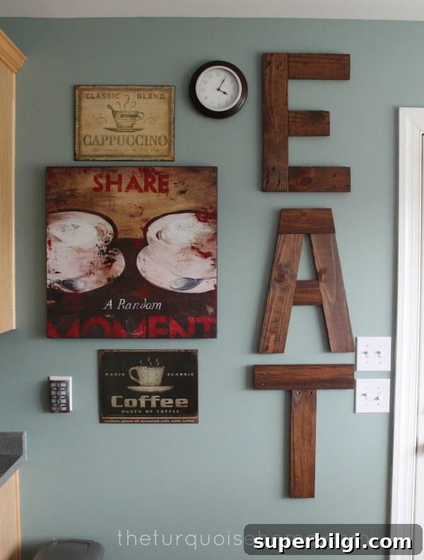 How to Build Farmhouse Shelves for Under $40 3 Kitchen wall before installing farmhouse shelves