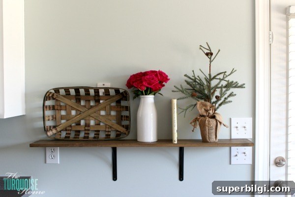 How to Build Farmhouse Shelves for Under $40 8 Shelf attached to brackets