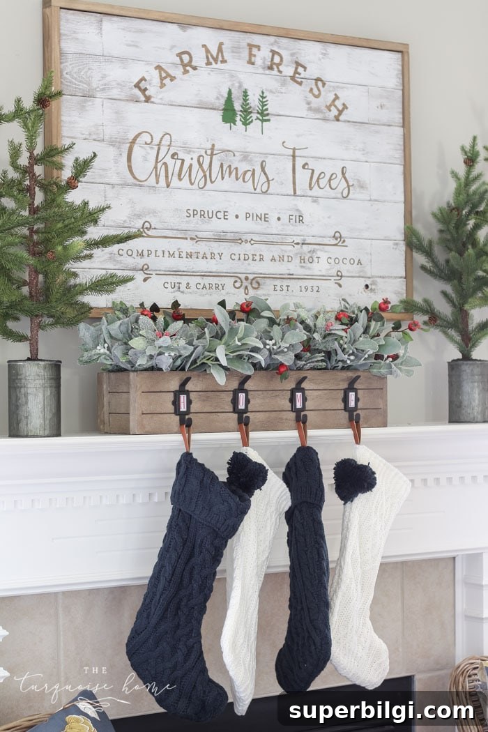 15+ Large Wall Decor Ideas That Make a Statement 14 Christmas mantel with DIY wood sign