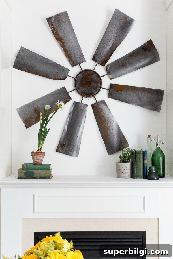 15+ Large Wall Decor Ideas That Make a Statement 16 DIY Faux Windmill