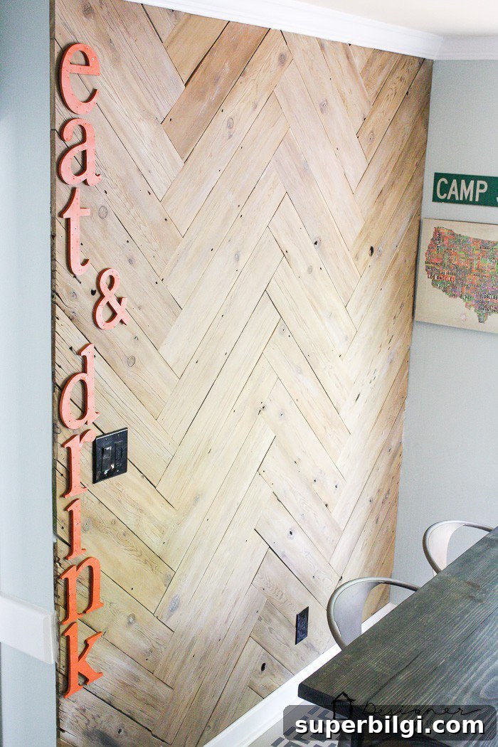 15+ Large Wall Decor Ideas That Make a Statement 17 DIY herringbone planked wall