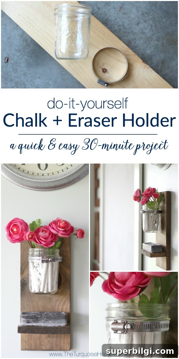 DIY Chalk and Eraser Holder for Your Chalkboard 11 Finished chalkboard wall area