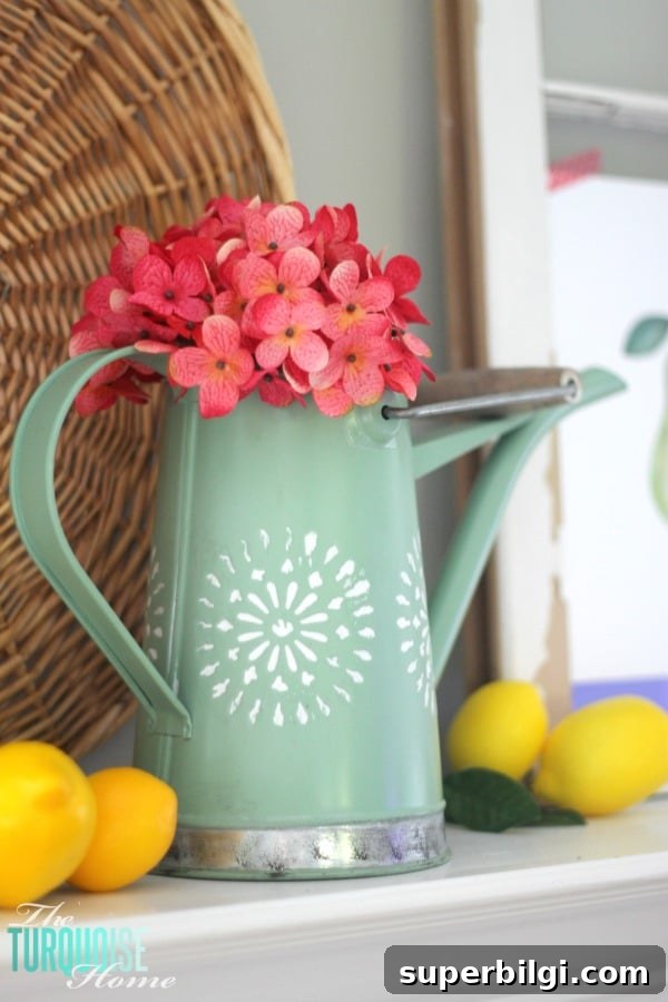 Free Printable Summer Bucket List with Fun Ideas 3 I love these fresh pops of colors and citrus inspiration on this fun summer mantel! A Garden and Lemonade Stand Summer Mantel. Get all the juicy details at TheTurquoiseHome.com