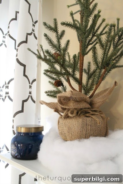 2013 Winter Mantel Decor Inspiration 2 Winter Tree on Winter Mantel