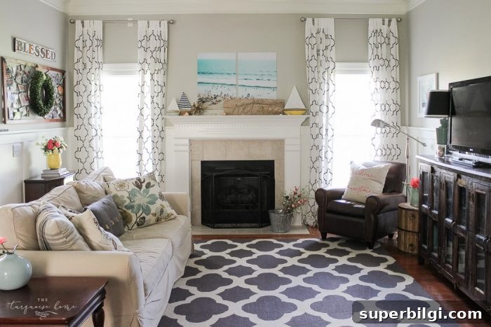 Beach themed living room