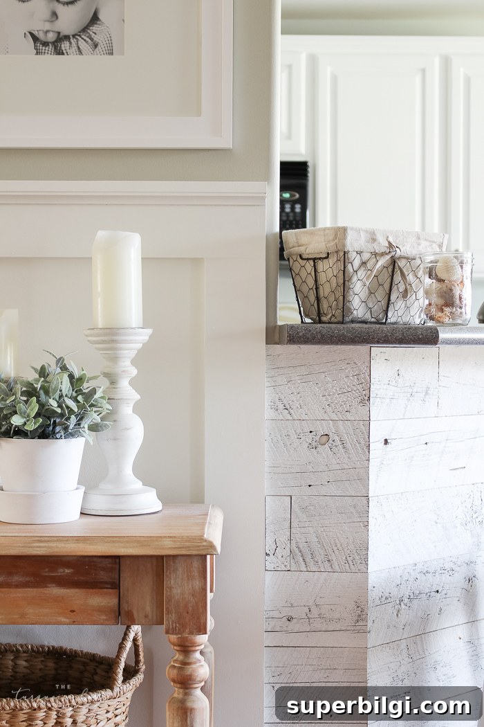 LOVE this beautiful transformation!! Weathered Reclaimed Kitchen Bar