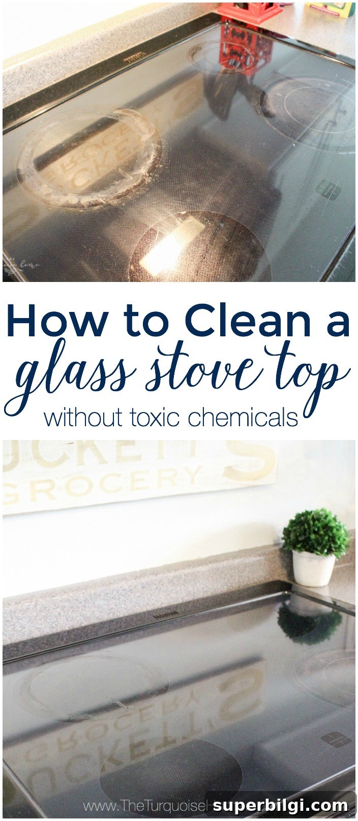 Don't mess with that toxic junk! Get your glass top sparkling with just 3 simple ingredients! | Toxin-Free Glass Stove Top Cleaner