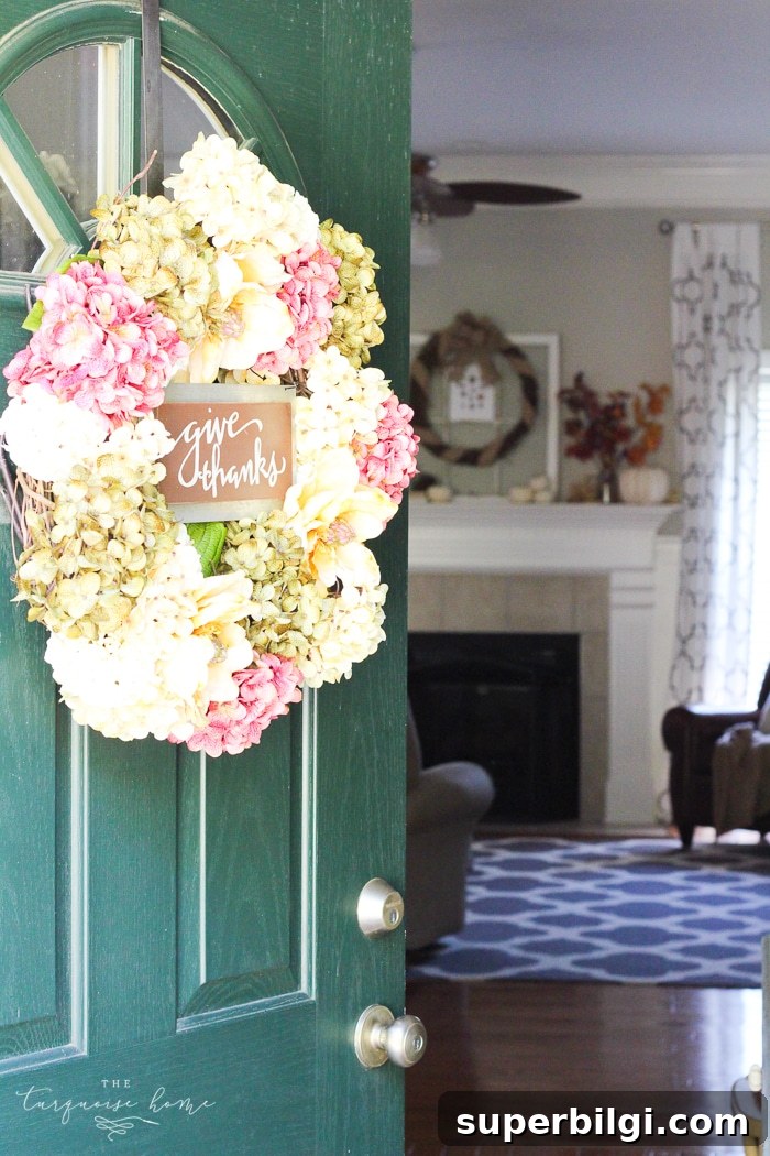 Natural Rustic Fall Mantel Decor Ideas 17 Pretty fall front door with a new DIY wreath!