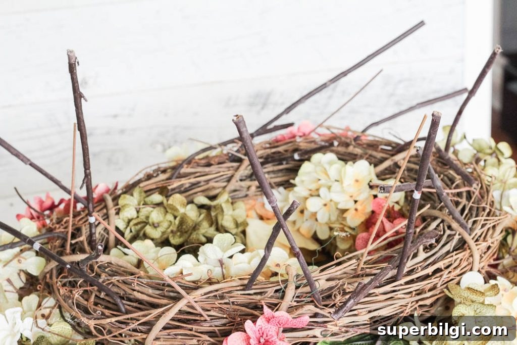 DIY Fall Hydrangea Wreath with Faux Stems 8 So easy and cute!! Love this DIY Faux Hydrangea Fall Wreath!