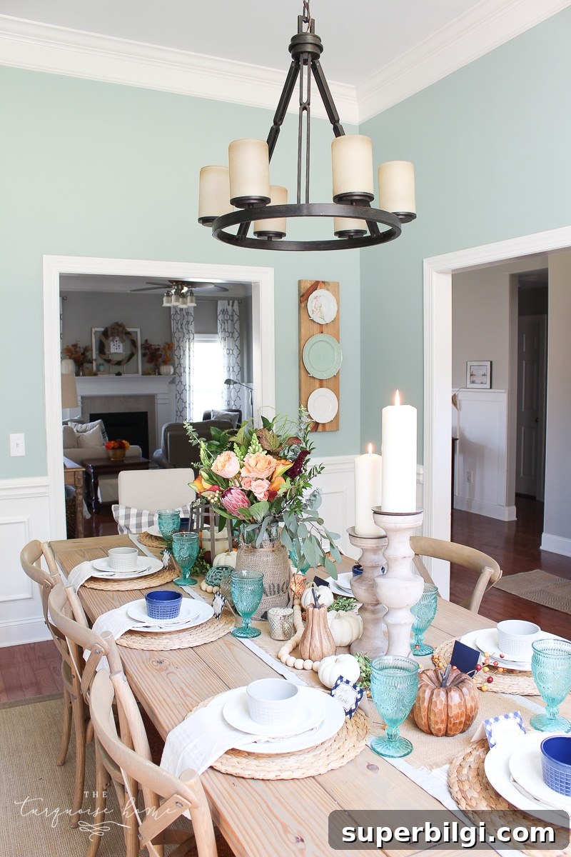 Autumn Tablescape with Farmgirl Flowers 11 Lantern, Candles and Farmgirl Flowers Fall Tablescape