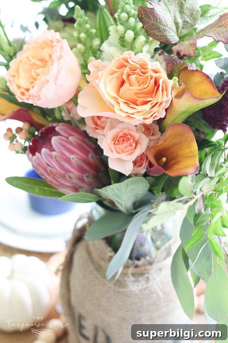 Autumn Tablescape with Farmgirl Flowers 4 Lantern, Candles and Farmgirl Flowers Fall Tablescape