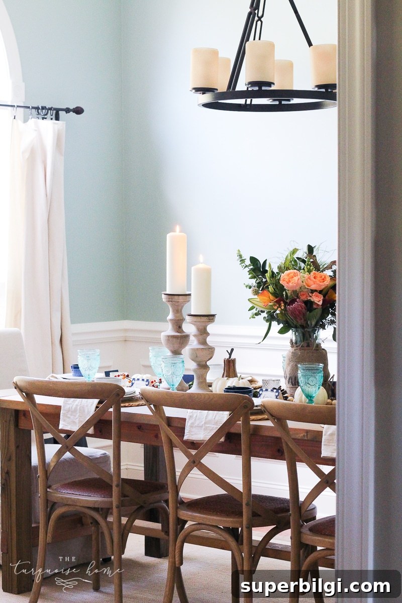 Autumn Tablescape with Farmgirl Flowers 6 Lantern, Candles and Farmgirl Flowers Fall Tablescape