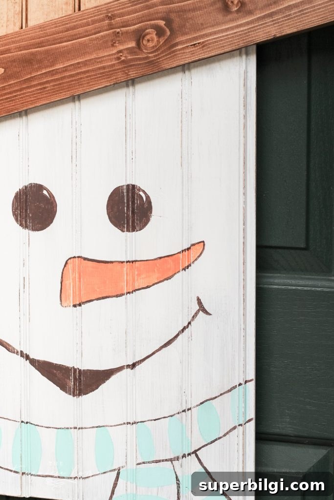 How to Make a Rustic Snowman Door Hanger for Winter 5 DIY Rustic Snowman Door Hanger #dihworkshop