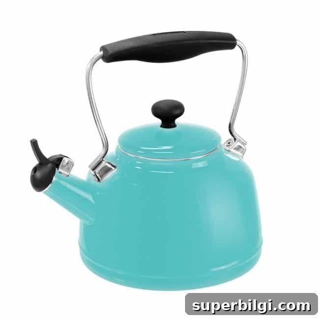 Chantal Vintage Aqua Steel-Enamel Tea Kettle | Top 15 Kitchen Gifts for the Turquoise Lover
