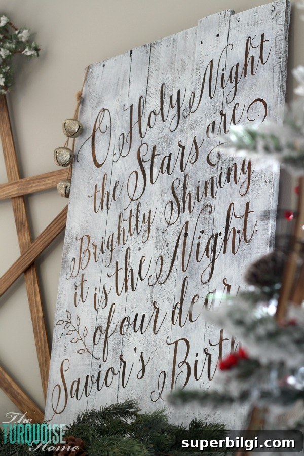 Free Printable O Holy Night Sheet Music and Lyrics 2 O Holy Night Stenciled Pallet Sign