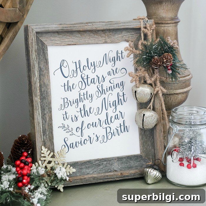 Free Printable O Holy Night Sheet Music and Lyrics 3 O Holy Night Free Printable displayed in home decor