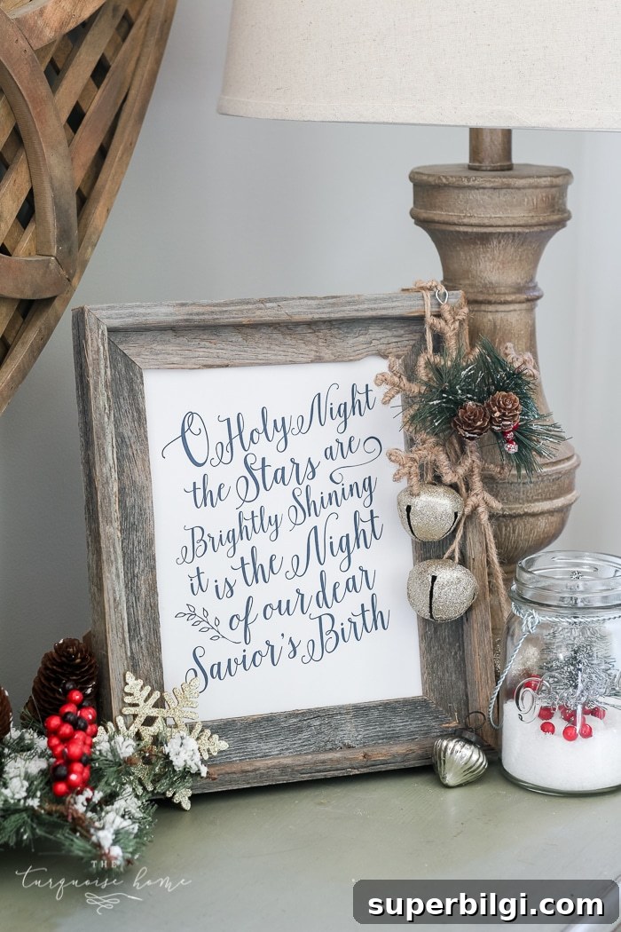 Free Printable O Holy Night Sheet Music and Lyrics 4 O Holy Night printable framed in home