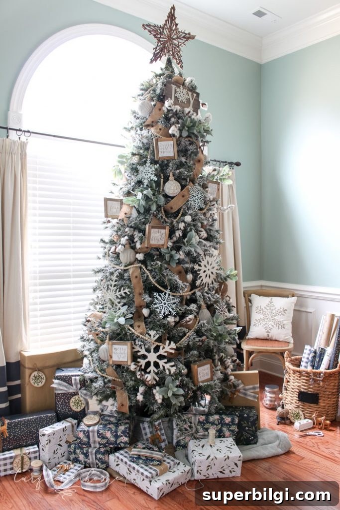 Christmas Decorating Ideas to Transform Your Home 5 Flocked Farmhouse Christmas Tree