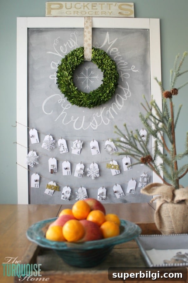 Christmas Decorating Ideas to Transform Your Home 8 Christmas Chalkboard with Advent Calendar
