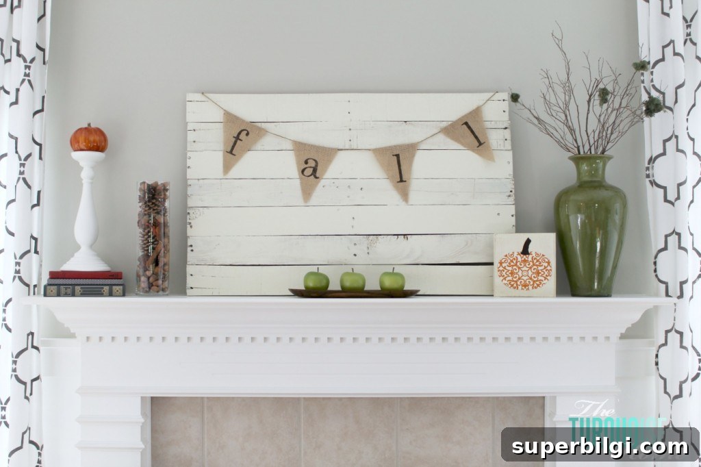 DIY Planked Pallet Mantel Decor for Fall 3 Planked Pallet Fall Mantel | The Turquoise Home