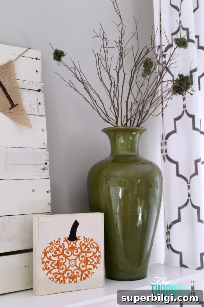 DIY Planked Pallet Mantel Decor for Fall 8 Planked Pallet Fall Mantel | The Turquoise Home