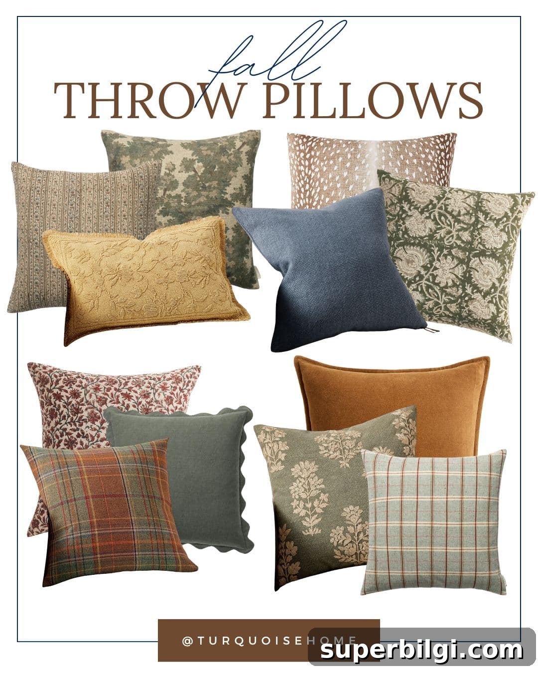 11 Fall Decor Ideas to Make Your Home Cozy 20 Various fall pillow组合