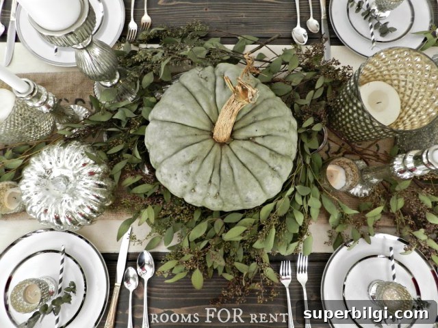 11 Fall Decor Ideas to Make Your Home Cozy 22 Mercury glass and eucalyptus tablescape