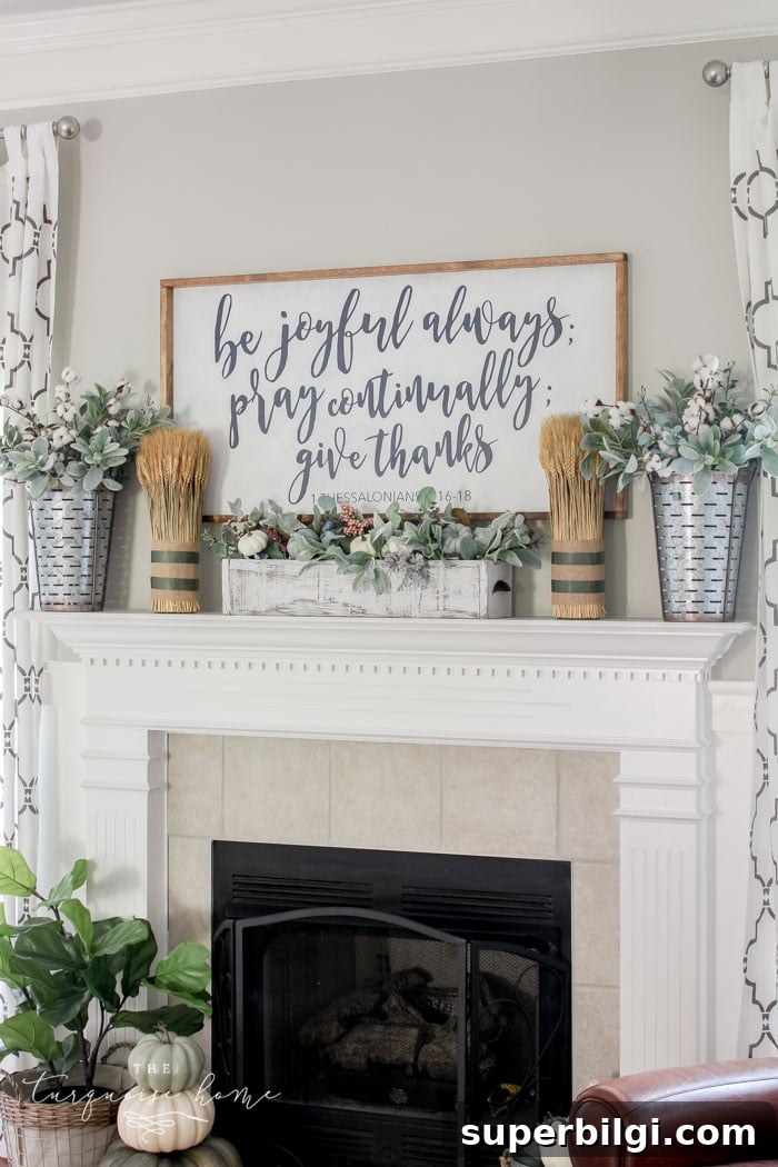11 Fall Decor Ideas to Make Your Home Cozy 23 Galvanized metal olive buckets on a mantel