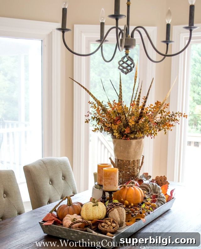 11 Fall Decor Ideas to Make Your Home Cozy 24 Farmhouse fall table centerpiece