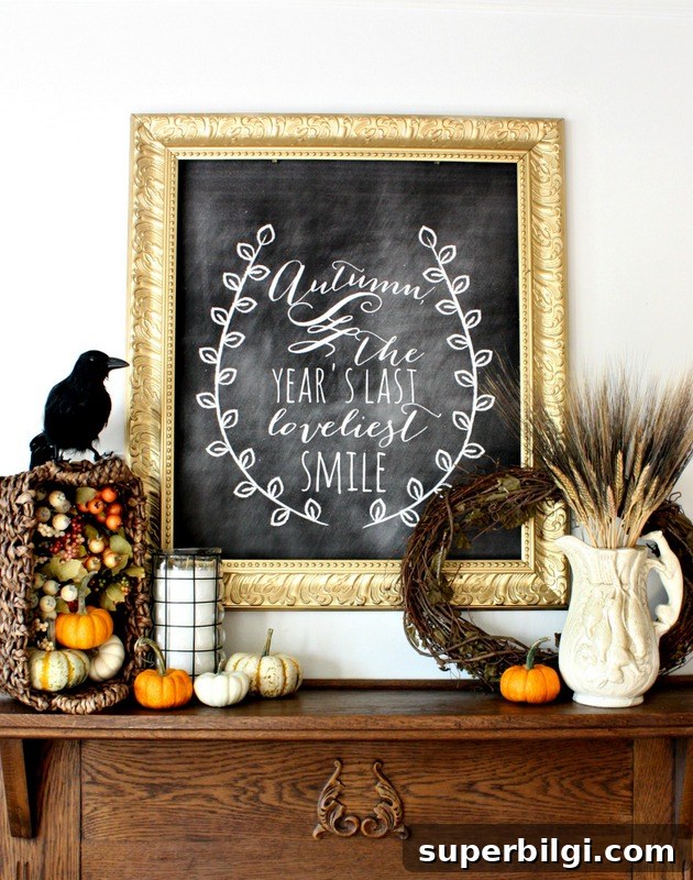 11 Fall Decor Ideas to Make Your Home Cozy 7 Fall Harvest Chalkboard