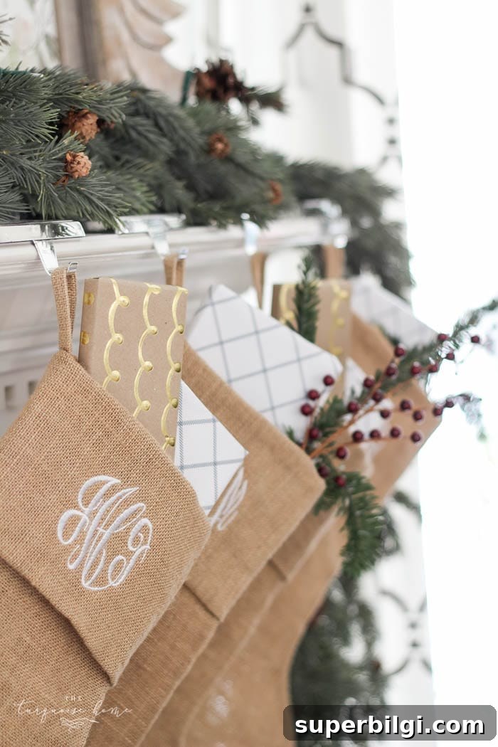 Holiday mantel and living room details