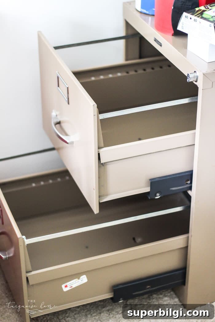 Two Rules That Finally Eliminate Paper Clutter 3 The old cabinet got to go! How to Eliminate Paper Clutter for Good! | 30 days to Less of a Hot Mess