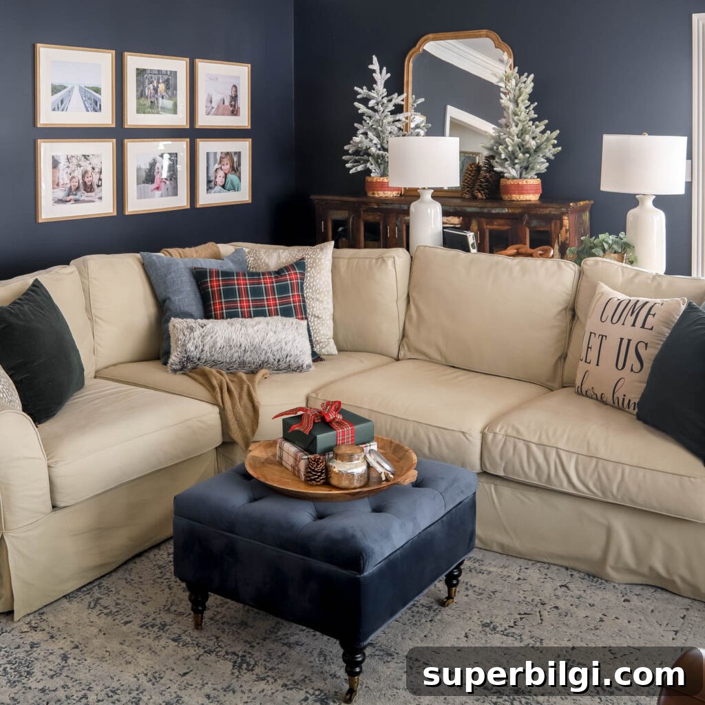 Organize a Home With No Storage: Space-Saving Solutions 3 storage ottoman in Christmas living room
