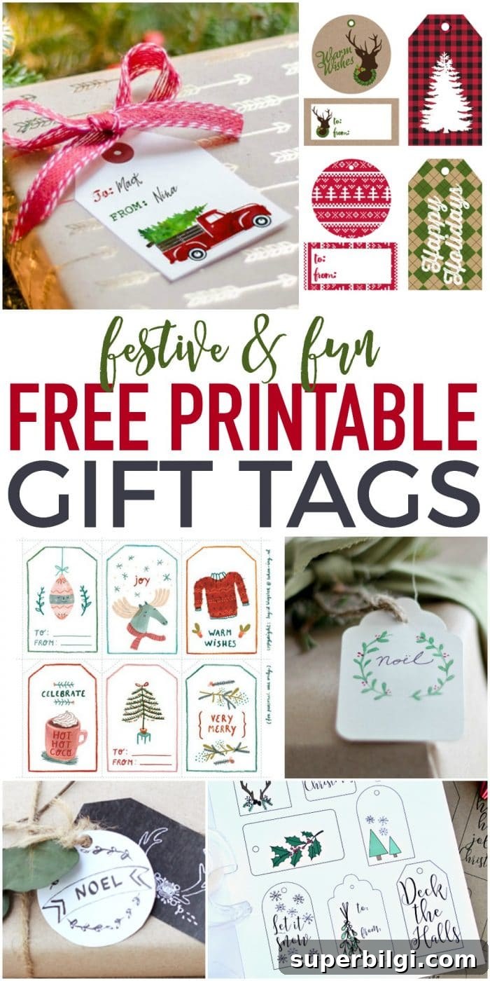 Free Printable Christmas Gift Tags to Personalize Presents 2 Fun and festive Free Printable Gift Tags - perfect for dressing up those gifts for cheap!