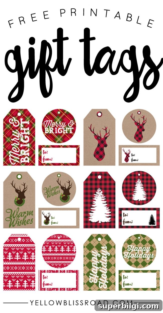Free Printable Christmas Gift Tags to Personalize Presents 11 Free printable Christmas gift tags!